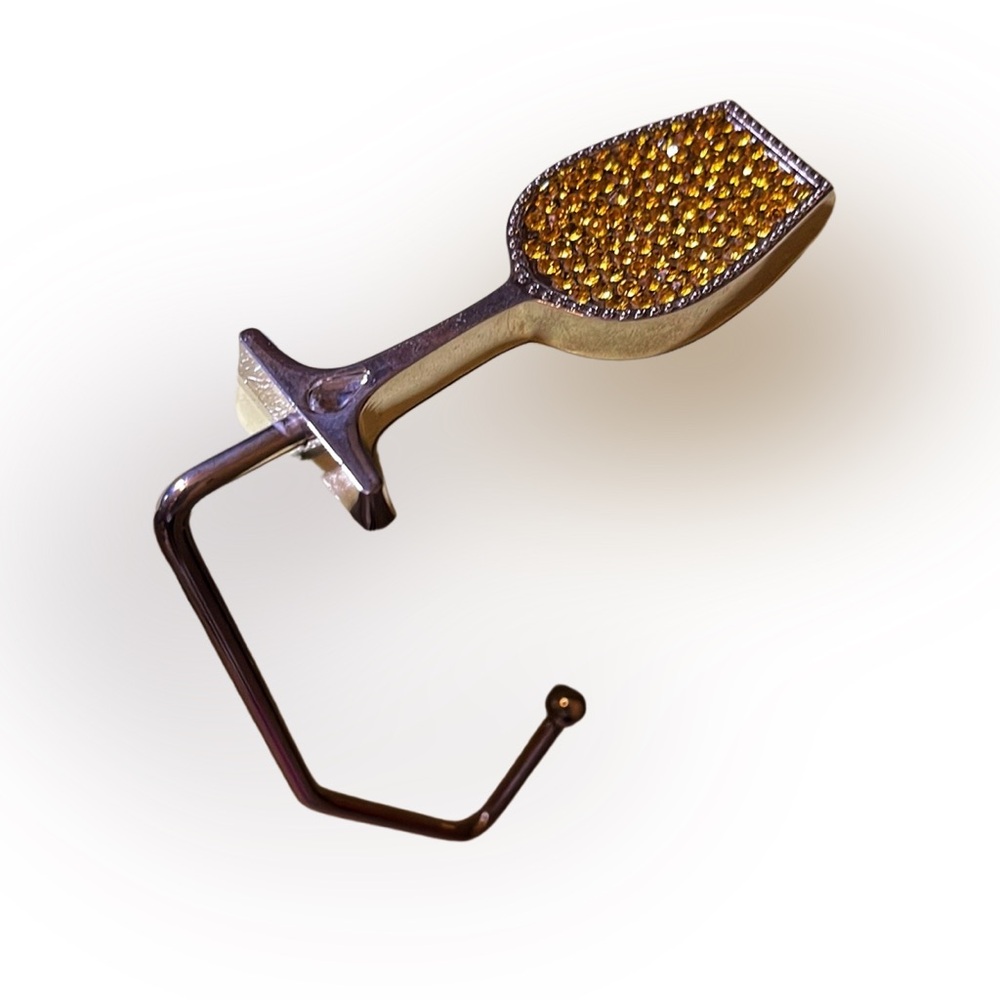 Gold and Silver Textured Brooch with Curved Pin